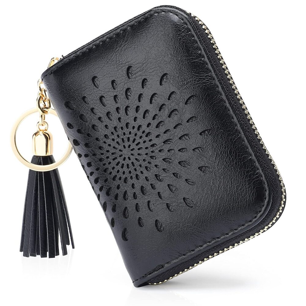 2934 RFID Credit Card Holder Zipper Card Case Keychain Small Wallet 1927